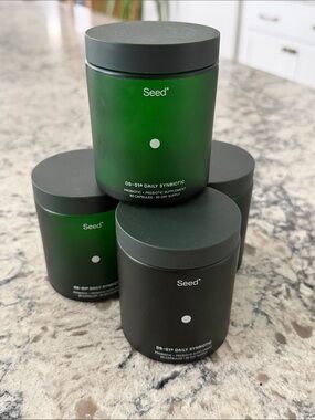 Collectible Green Glass Seed Jars Empty
